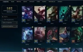 CONTA OURO COM 220 SKINS E TODOS OS CAMPEOES