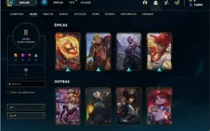 Conta Diamante 2 com 35 Champs e 8 Skins + 18 Fragmentos