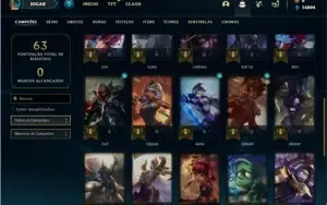 Conta Diamante 2 com 35 Champs e 8 Skins + 18 Fragmentos