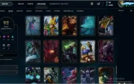 CONTA LEAGUE OF LEGENDS GOLD 4 92 SKINS LEVEL 251