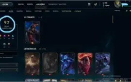 CONTA LEAGUE OF LEGENDS GOLD 4 92 SKINS LEVEL 251