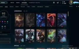 CONTA LEAGUE OF LEGENDS GOLD 4 92 SKINS LEVEL 251
