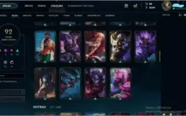 CONTA LEAGUE OF LEGENDS GOLD 4 92 SKINS LEVEL 251