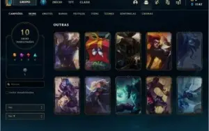 CONTA LEAGUE OF LEGENDS, PRATA 3 70%, 40 CAMPEÕES, 10 SKINS