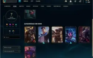 Conta prata 3 com 7 skins e 33 champs