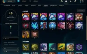 Conta prata 3 com 7 skins e 33 champs