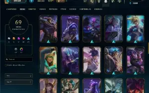 Unranked com 80 Champs e 69 Skins