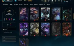 Unranked com 80 Champs e 69 Skins