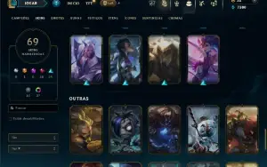 Unranked com 80 Champs e 69 Skins
