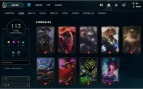 Conta League of Legends Nível 147 com 86 skins(2 Míticas)