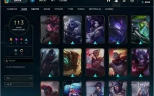 Conta League of Legends Nível 147 com 86 skins(2 Míticas)