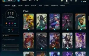 Conta League of Legends Nível 147 com 86 skins(2 Míticas)