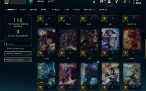 Conta Unranked com 42 Champs e 16 Skins