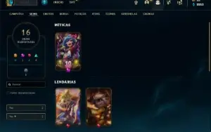 Conta Unranked com 42 Champs e 16 Skins