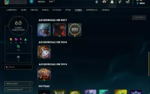 Conta Unranked com 42 Champs e 16 Skins