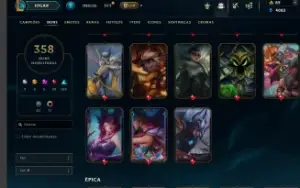 conta com mais de 350 skins