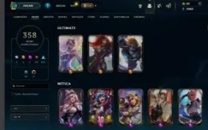 conta com mais de 350 skins