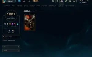 Continha de lol com 1808 skins várias raras todas pax
