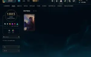 Continha de lol com 1808 skins várias raras todas pax