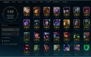 CONTA PLATINA 4 - 35 CAMPEÕES - 2 SKINS - 40 FRAG DE SKINS