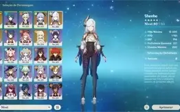 🔴AR 49 ⭐ Ayaka, Ganyu, Shenhe, Diluc, Keqing 5 + Arma 5 ⭐🔴