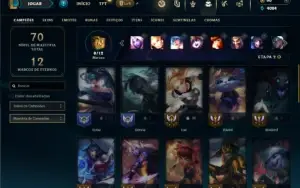 Unranked com 31 Champs e 12 Skins ( MAIN SUP )