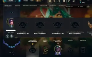Unranked com 31 Champs e 12 Skins ( MAIN SUP )