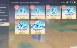 Conta Genshin AR57 16 PERSONAGENS 5*