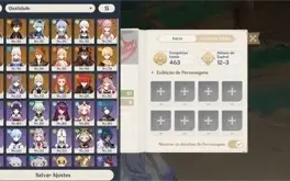 Conta Genshin AR57 16 PERSONAGENS 5*