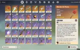 CONTA GENSHIN AR 58 15 PERSONAGENS 5⭐ + 6 ARMAS 5⭐