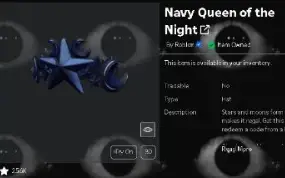 Conta Roblox Com Navy Queen Of The Night [Raro] E Mais!