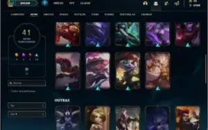 Conta prata 4 com 41 skins e 64 champs