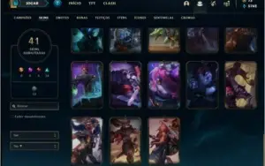 Conta prata 4 com 41 skins e 64 champs
