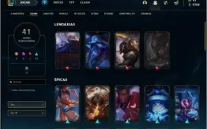 Conta prata 4 com 41 skins e 64 champs