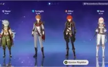 Geshin impact contém 3 personagem 5* Diluc,Childe e Jean