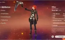 Geshin impact contém 3 personagem 5* Diluc,Childe e Jean