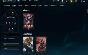Conta bronze 3 com 130 Champs e 115 Skins (Criada em 2012)