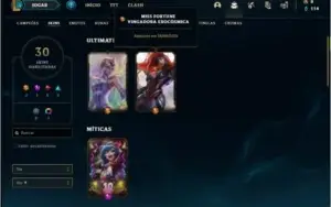 Conta prata 1 com 58 champs e 30 skins (2 Ultimates)