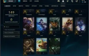 Conta prata 1 com 58 champs e 30 skins (2 Ultimates)