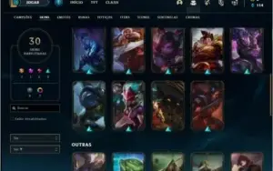 Conta prata 1 com 58 champs e 30 skins (2 Ultimates)