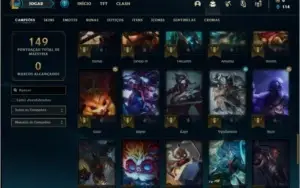 Conta prata 1 com 58 champs e 30 skins (2 Ultimates)