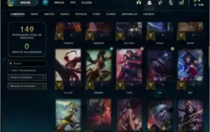Conta prata 1 com 58 champs e 30 skins (2 Ultimates)