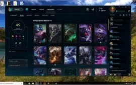 Conta diamante/Diamond lol com 100 campeões e 50 skins.