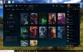 Conta diamante/Diamond lol com 100 campeões e 50 skins.