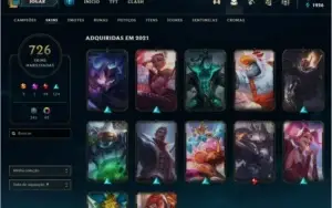 CONTA LOL GOLD 3 + 726 SKINS + 120 PONTO PRESTIGIOS