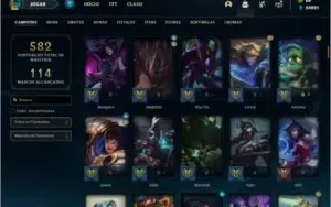 Conta ouro 3 com TODOS os champs e 521 skins +92 Cromas