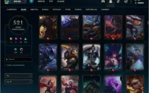 Conta ouro 3 com TODOS os champs e 521 skins +92 Cromas