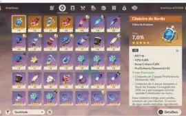 conta genshin ar 33 e 2 5 estrelas
