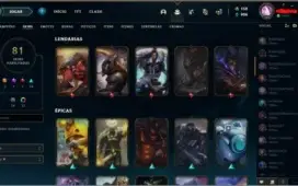 Conta lol nivel 385 81 skins