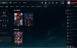 Conta lol nivel 385 81 skins